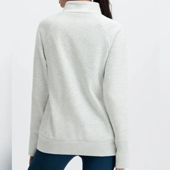 Fabletics Light Heather Gray "Zaylee" Funnel Neck Tunic Sweatshirt sz S - Picture 3 of 9